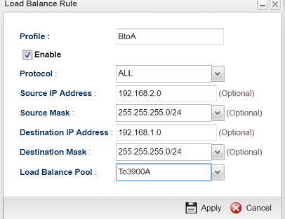 a screenshot of VPN Load Balance Pool of Vigor3900